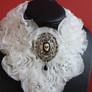 White roses jabot