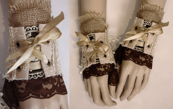 Boho bohemian corset mittens