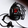 Black bird cage pendant