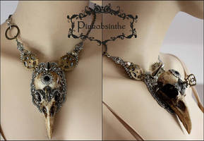 Massive raven skull necklace I