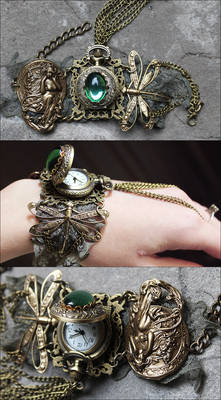 Dragonfly watch cuff