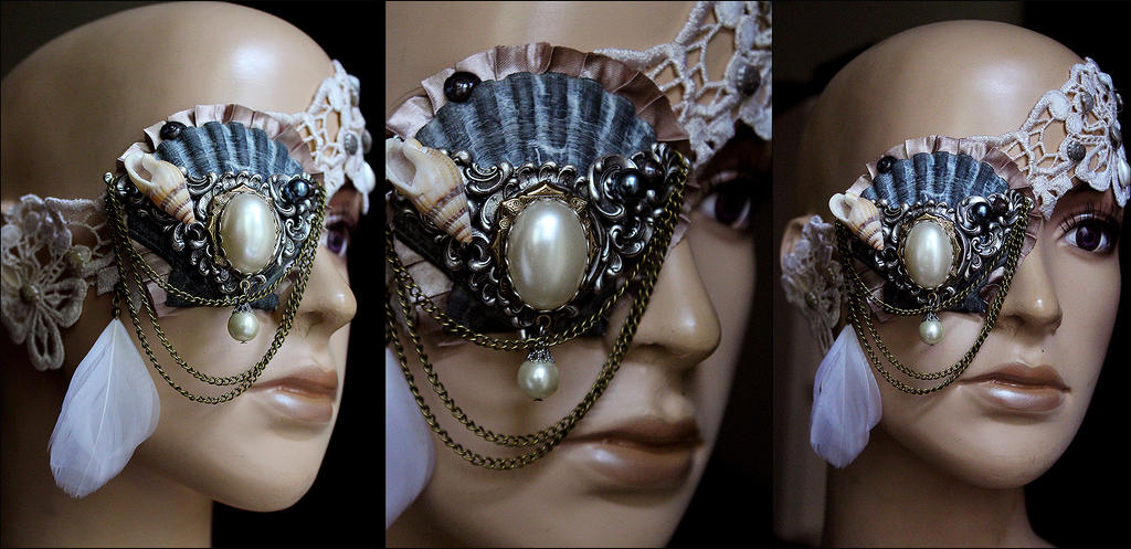 Mermaid flapper eye patch flapper mask fingerwaves