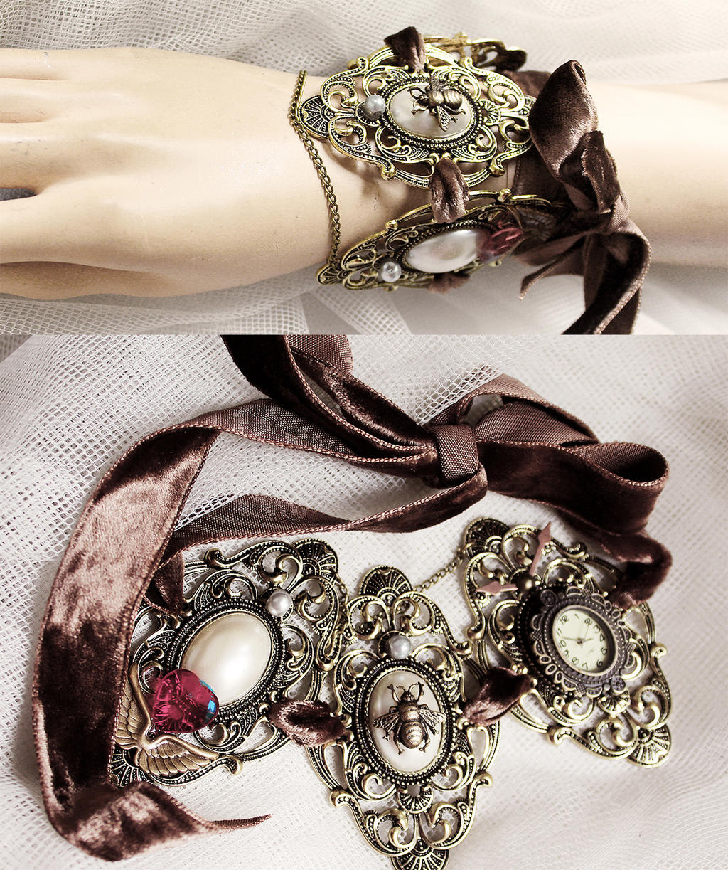 Massive Steampunk rococo choker or bracelet I