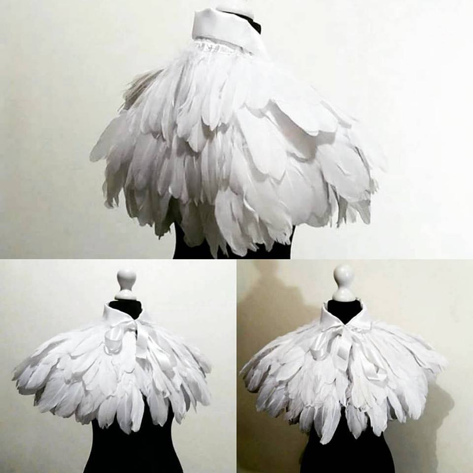 Feather pelerine White