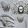 Gothic moth skull hair pin I