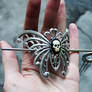 Gothic moth skull hair pin II