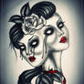 twins dead head tattoo flash