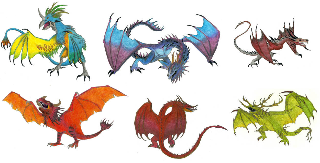 wyvern breeds by WildWonderWorld