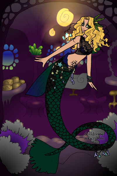 Random Mermaid- Dark Green Blonde Lady (OPEN)