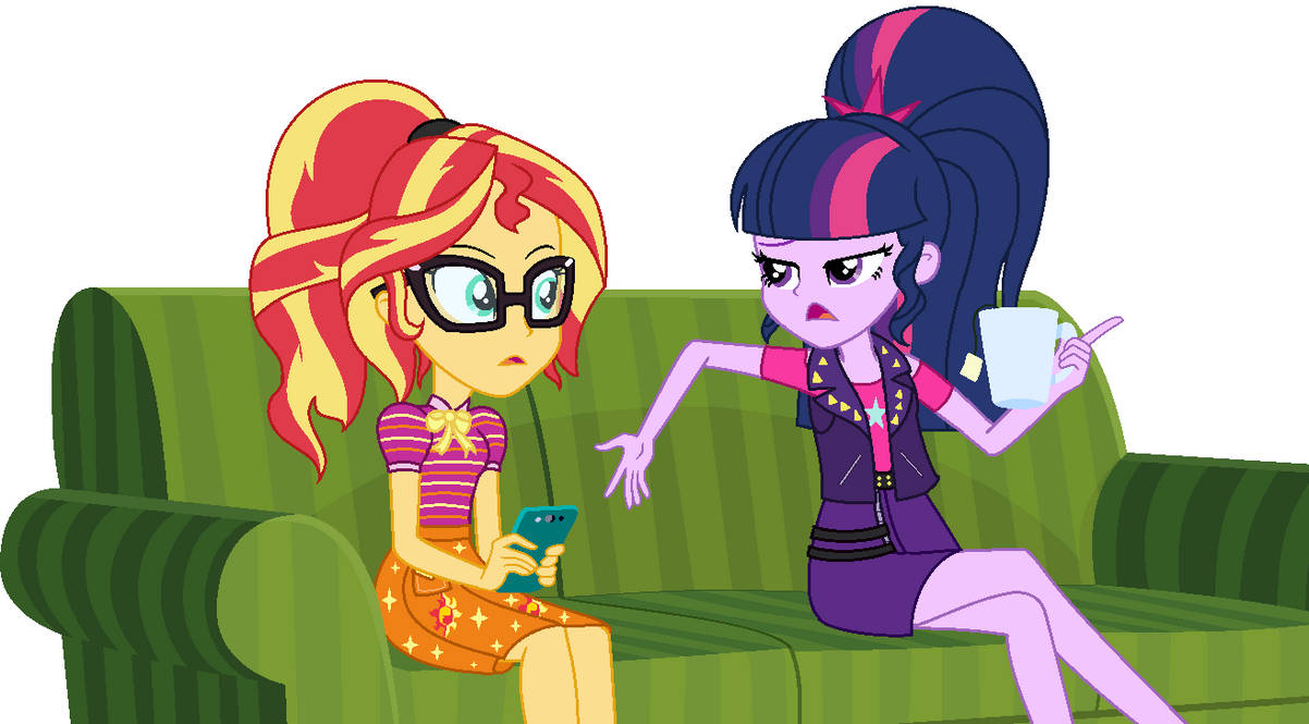 AU-Twilight Sparkle and Sunset Shimmer by Sarahalen on DeviantArt