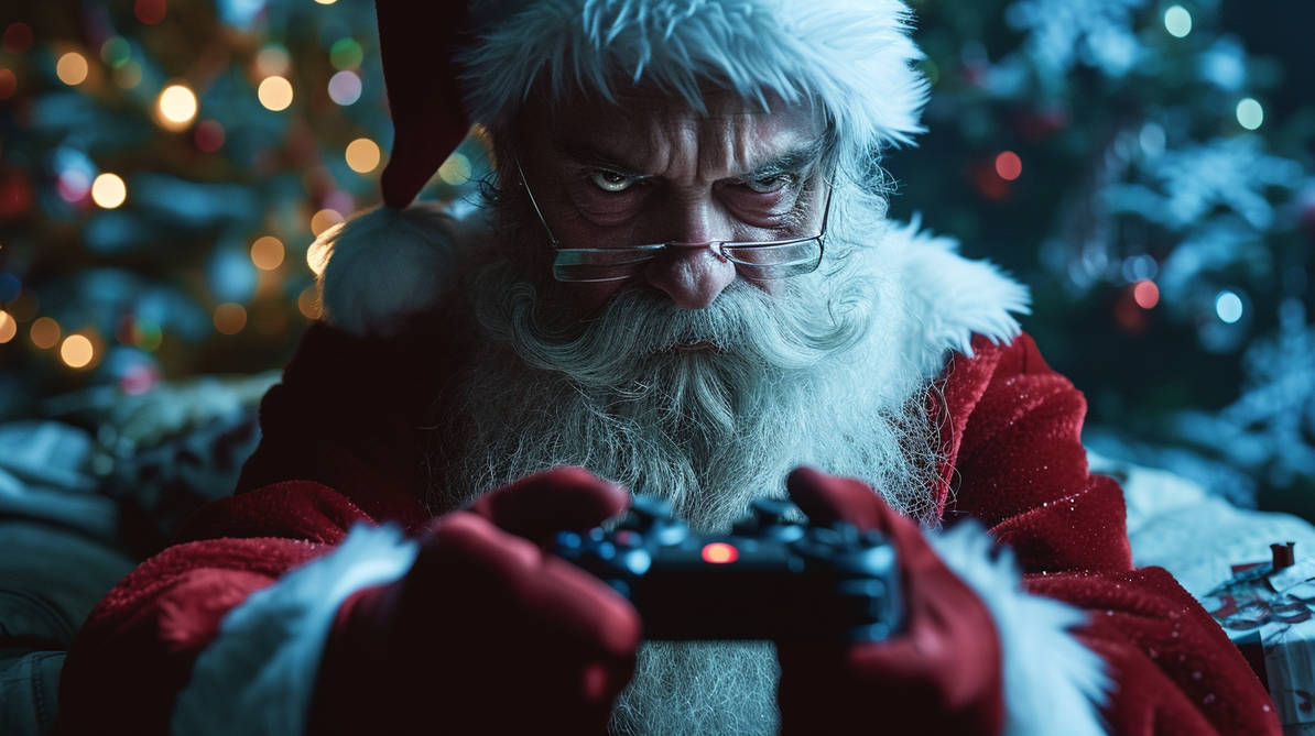 Gamer Claus Santa's Midnight Gaming Session by MiToArts on DeviantArt