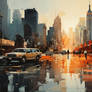 Urban Dawn - Abstract New York Cityscape