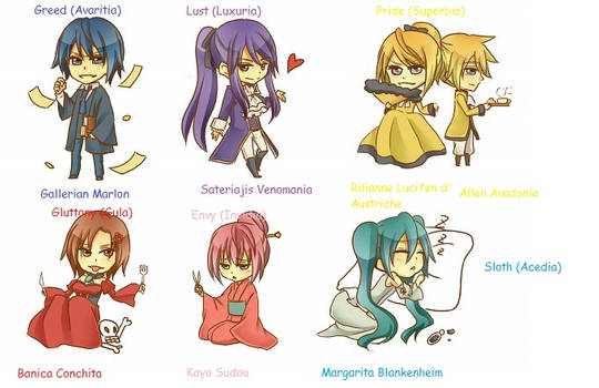 Seven Deadly Sins Vocaloid Chibis for adoption!