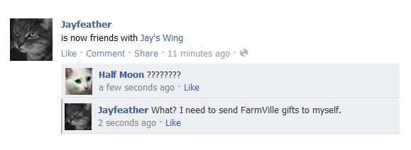 Yes, Jayfeather does play FarmVille