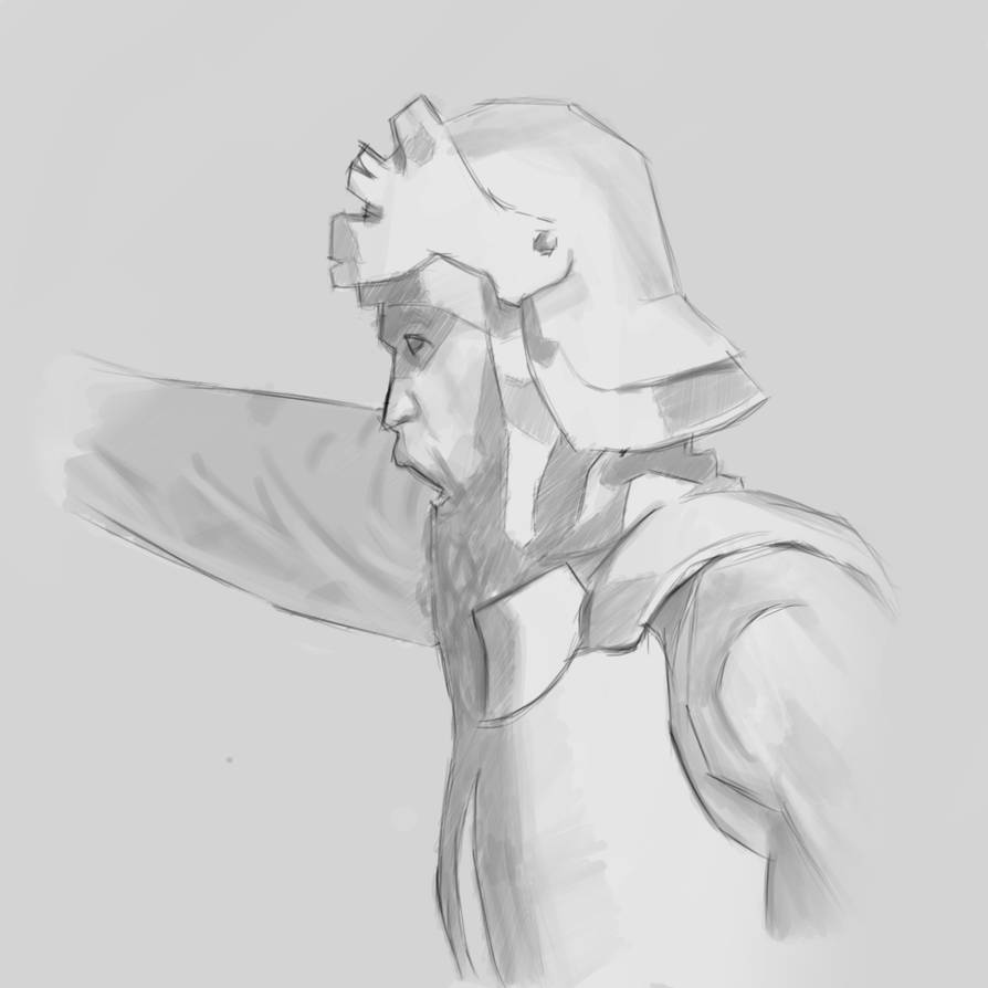 Profile sketch of an Commander leading a charge by AndyLeeArts on ...