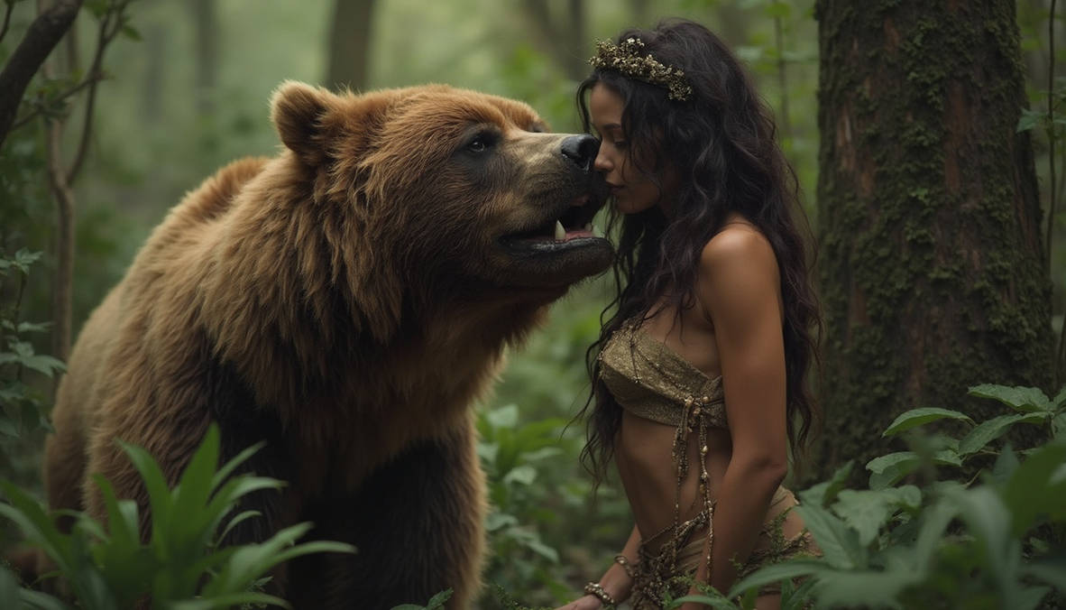 Woman Bear Rider Woman with Bear (3) by msjasleankaur on DeviantArt