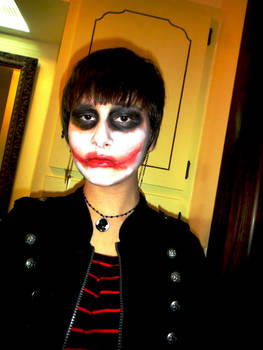 Frowning with Joker make up