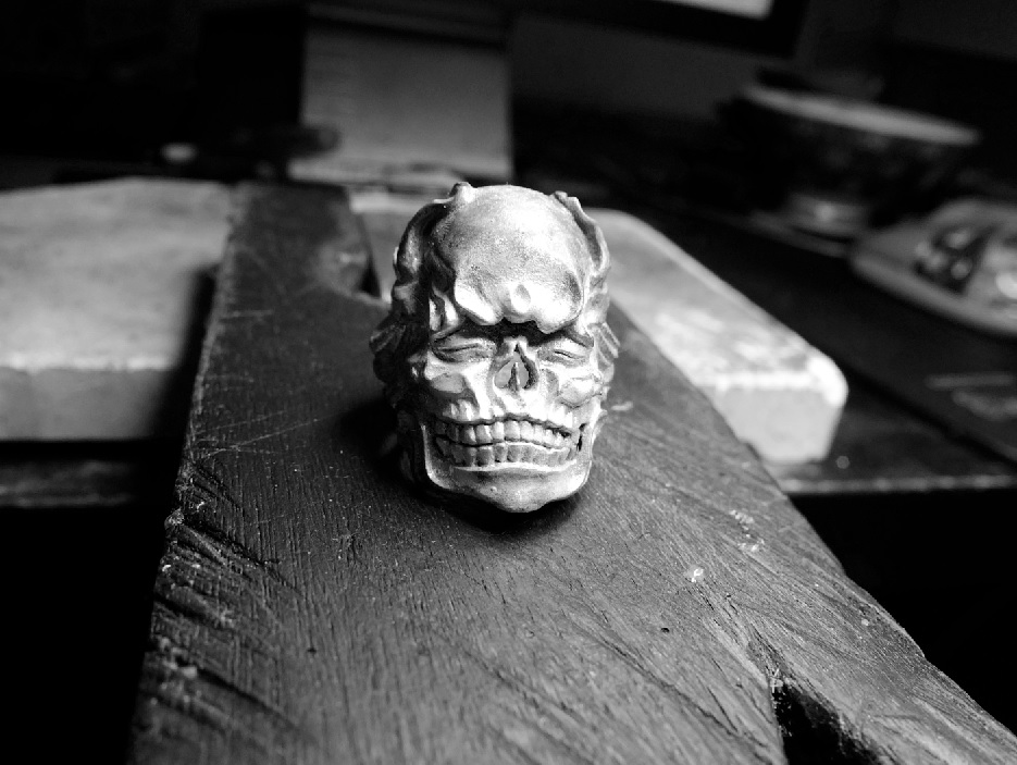 Silver jewelry design Skull Ring Idra