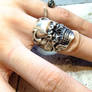 Hand made skull silver ring by Germy