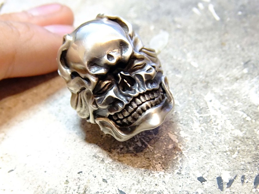 Hand made skull silver ring by Germy