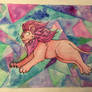 Watercolor lion