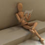 3d mannequin, reading