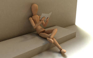 3d mannequin, reading