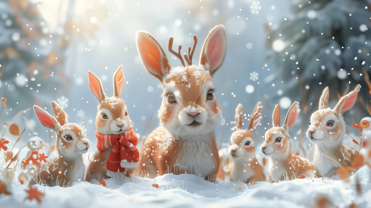 Snowy Bunny Friends: A Winter Wonderland by plam50 on DeviantArt