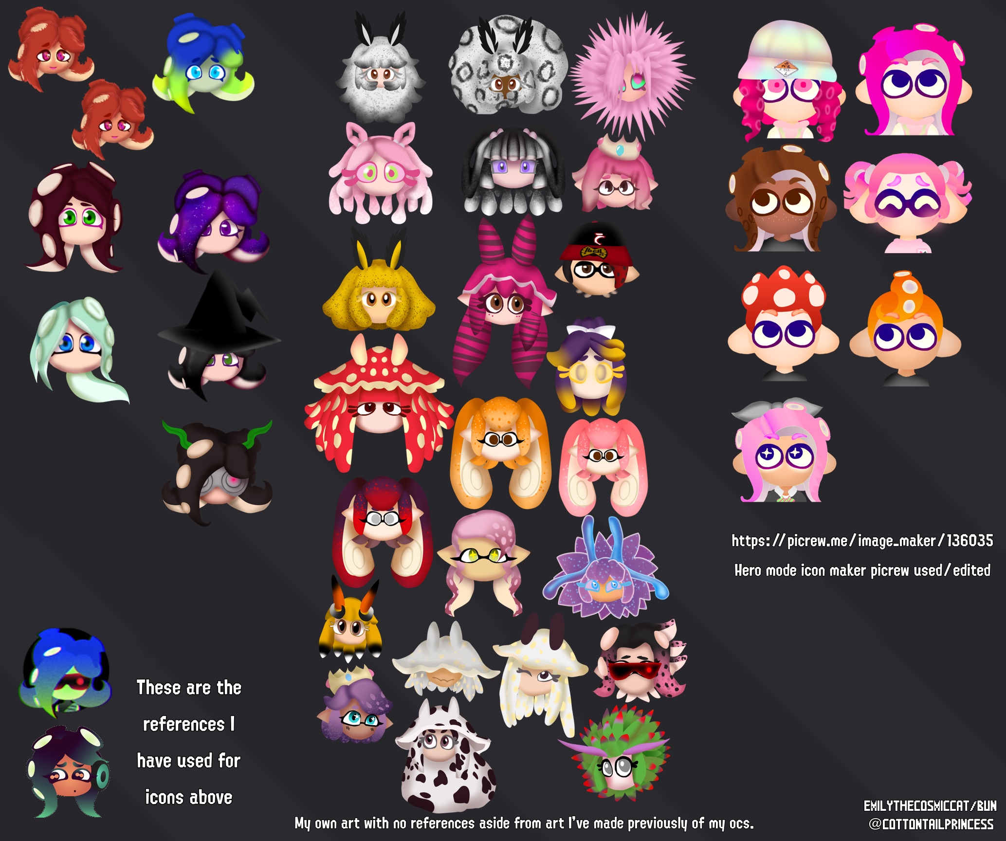 Splatoon OC icons by EmilyTheCosmicCat on DeviantArt