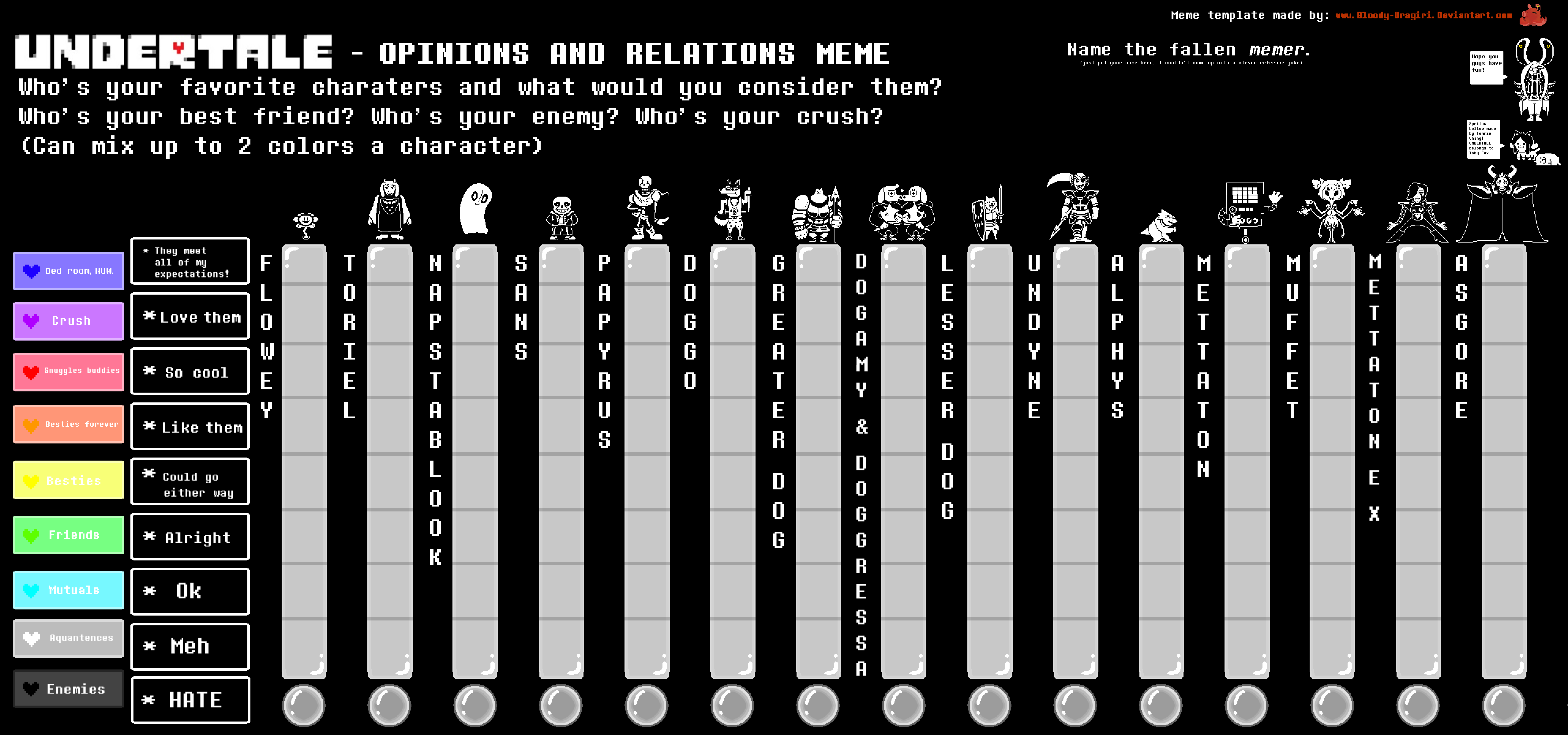 Undertale Opinions And Relations Meme Template By Bloody Uragiri On Deviantart Undertale Opinions And Relations Meme Template By Bloody Uragiri On Deviantart