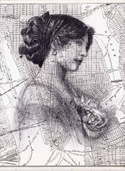 Charcoal Drawing on Map