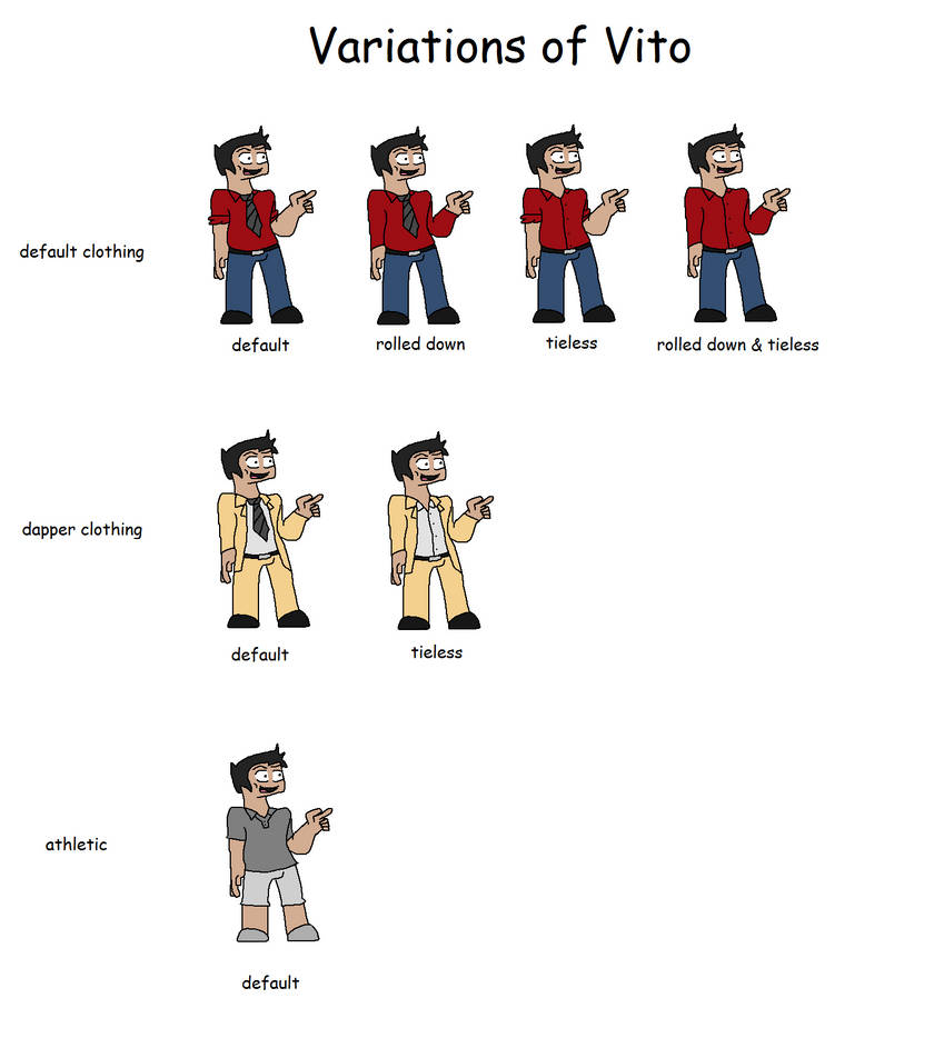 *OLD* Fullbody Variations of Vito by TurismoTurbo on DeviantArt