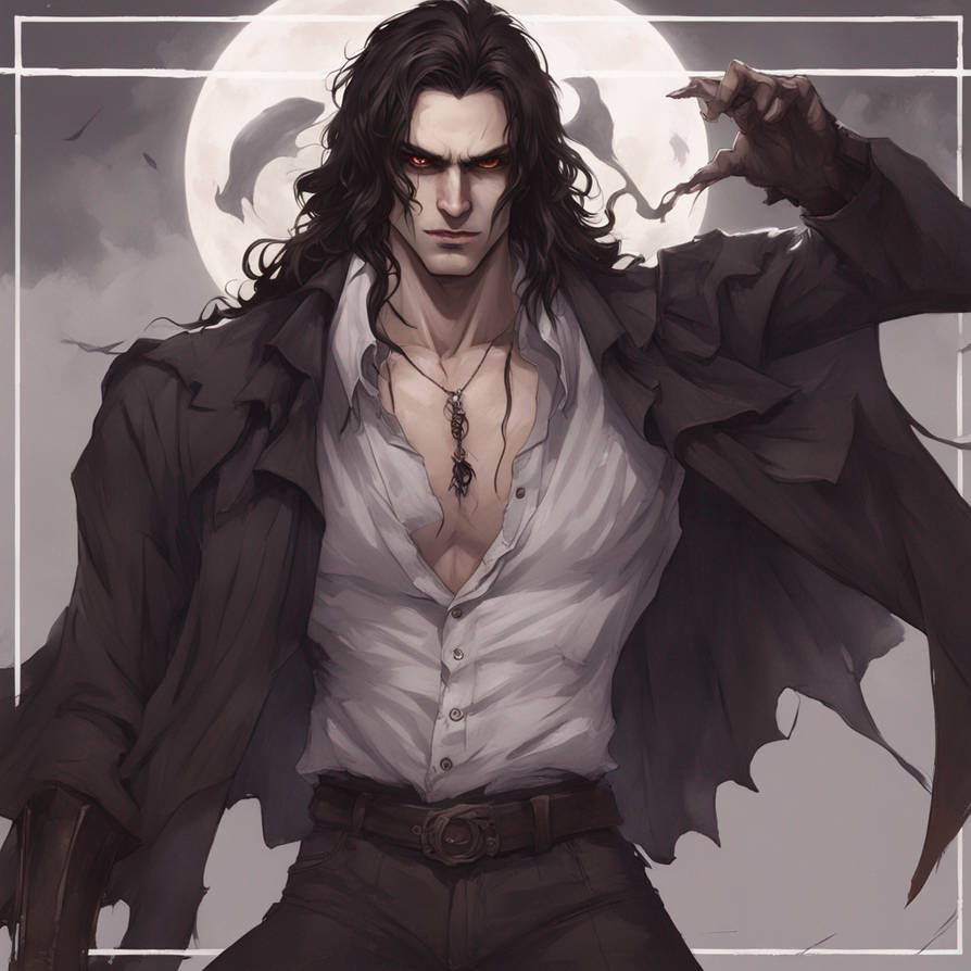 Vampire White Ruffle Male Vampire, Long Dark Hair, Ruffled Shirt, Dark by Sheepsterofall4 on ...