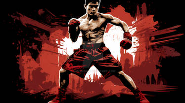 Muay Thai in the stencil style