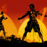 Muay Thai in the stencil style