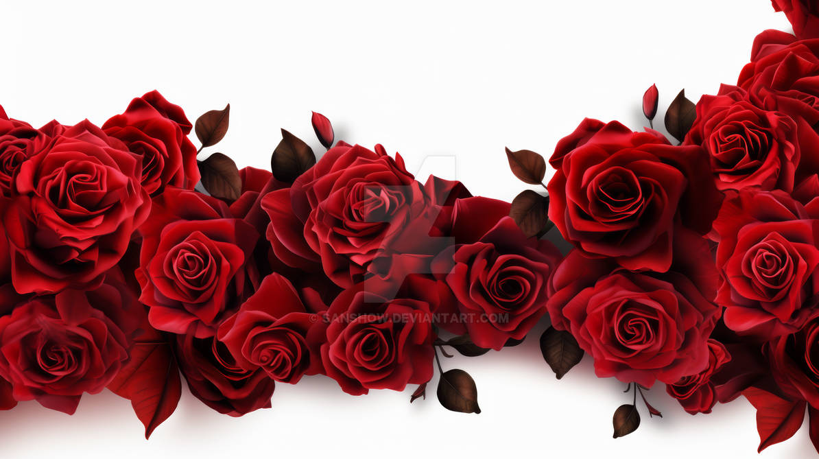 Red Rose Border A Luxurious Floral Border Frame With Deep Red Roses On
