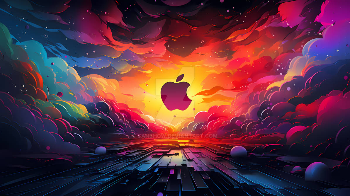 Apple Logo In A Vibrant Space Background by SanShow on DeviantArt