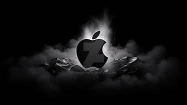 Black Monochrome Background Apple Logo