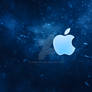 Blue Monochrome Background Apple Logo