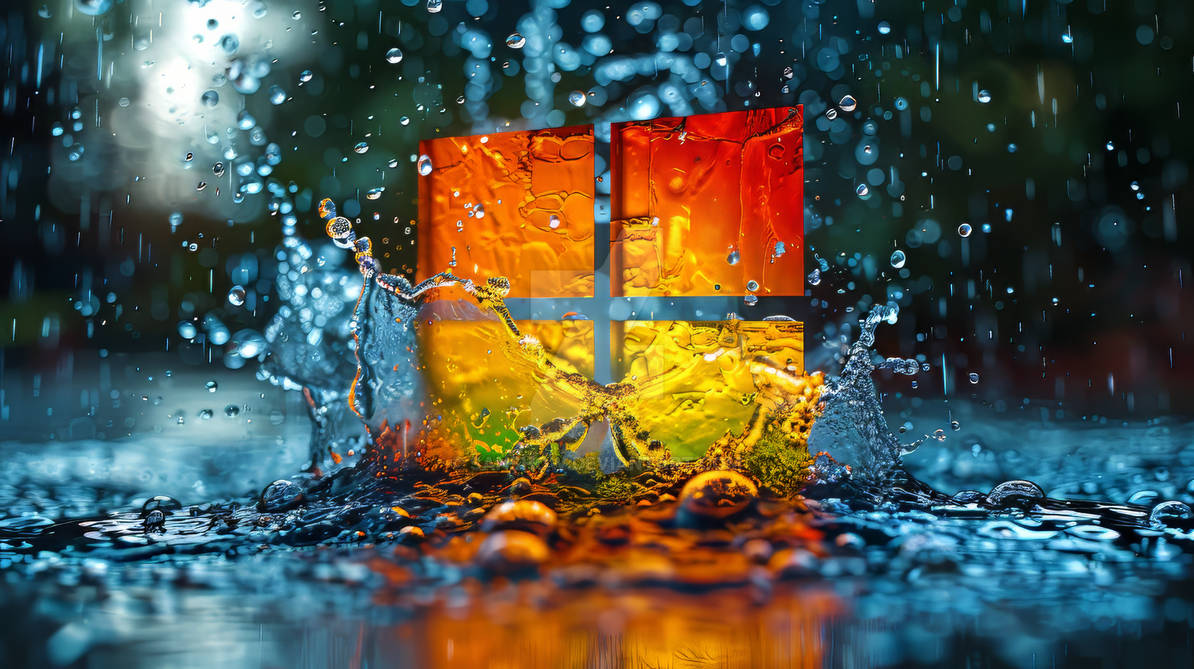 Windows Logo being splashed by SanShow on DeviantArt