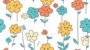 Cheerful Cartoon Flowers