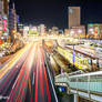 Night shot in front of Nagasaki Station