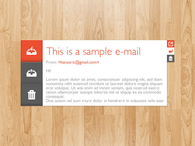 Simple e-mail widget UI by HEdesign on DeviantArt