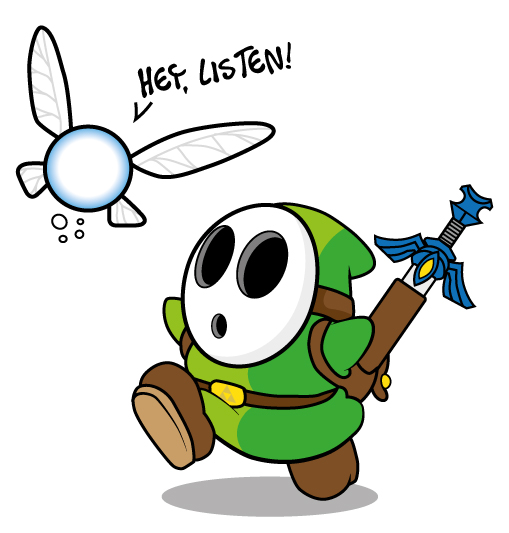 Shy Guy Link and his navi