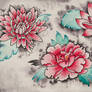 Asian Flower Tattoo Flash