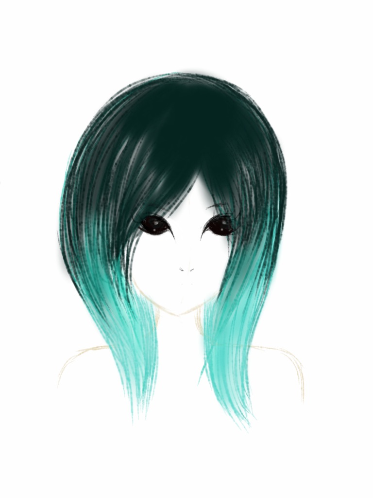 Girl With Turquoise Dip Dyed Hair By Vynncyskullie On Deviantart