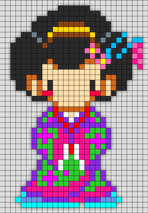 Geisha perler pattern