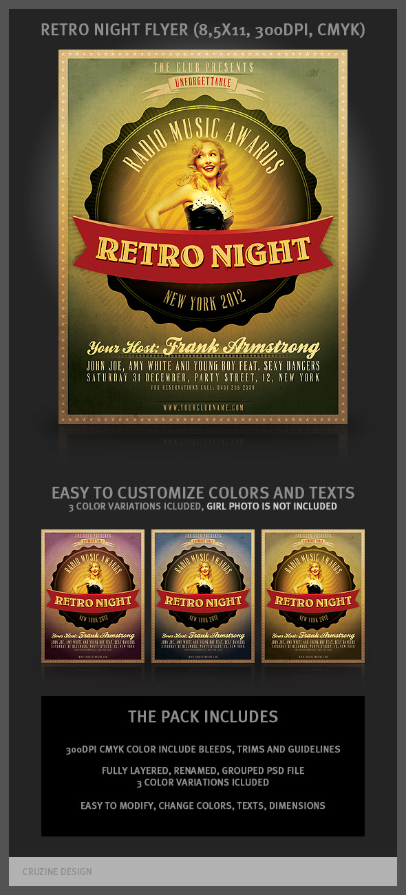 Retro Night Flyer Template