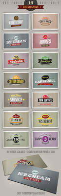 14 retro or vintage style signs (banners)