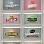 14 retro or vintage style signs (banners)